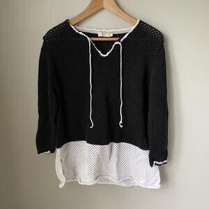 Paradise Shores Swim Suit Cover Up Dress Womens Size XL 100%‎ Cotton Black/white